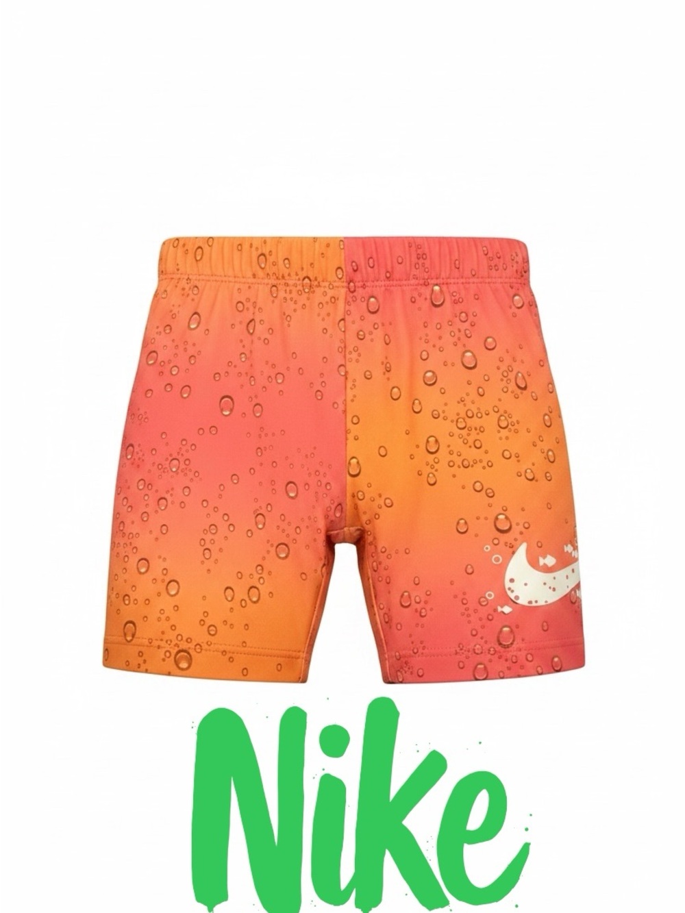 Nike Orange to Coral Gradient Kids Shorts stretch with White Swoosh